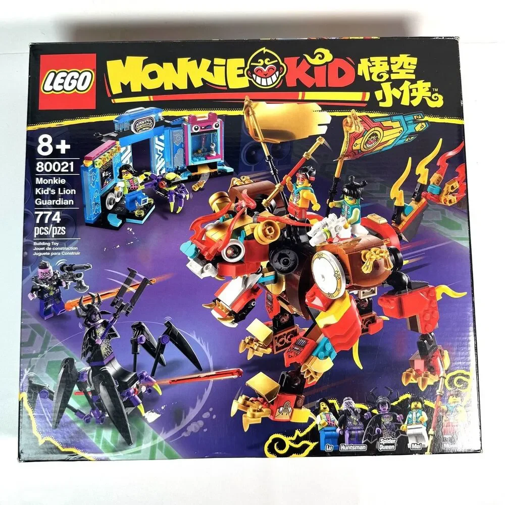 LEGO Monkie Kid 80021 Lion Guardian 774 Pc Box Manuals 5 Minifigures Verified